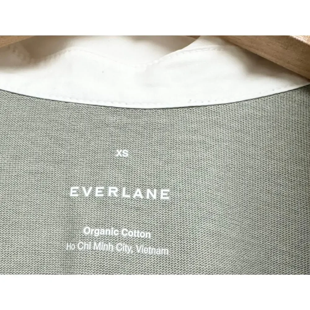 Everlane Organic Cotton Polo Dress XS Green White Collar Mini. - Picture 6 of 8